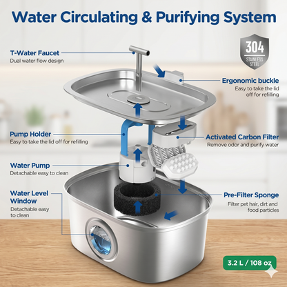 Pura Stainless Steel Water Fountain