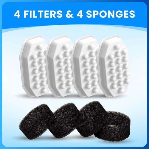 Stainless Steel Replacement Filters (4 Filters + 4 Sponges)